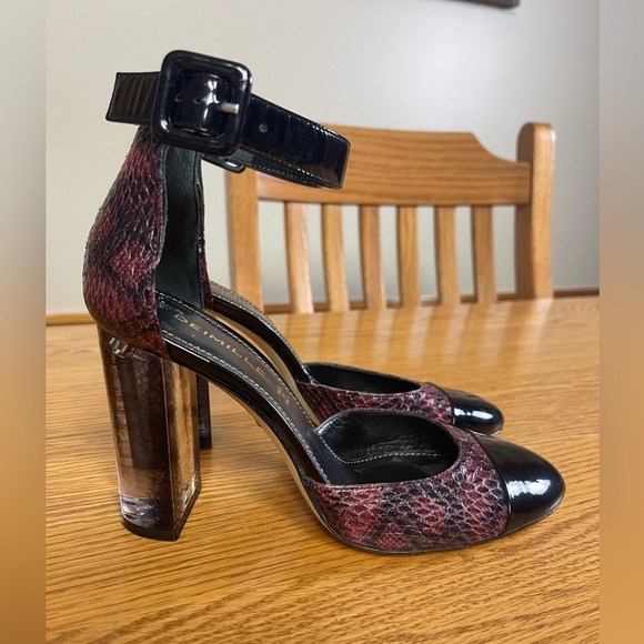 Anthropologie Deimille Noha Cap-Toe Reptile Print Leather Pumps Heels Size 36 - Picture 2 of 12